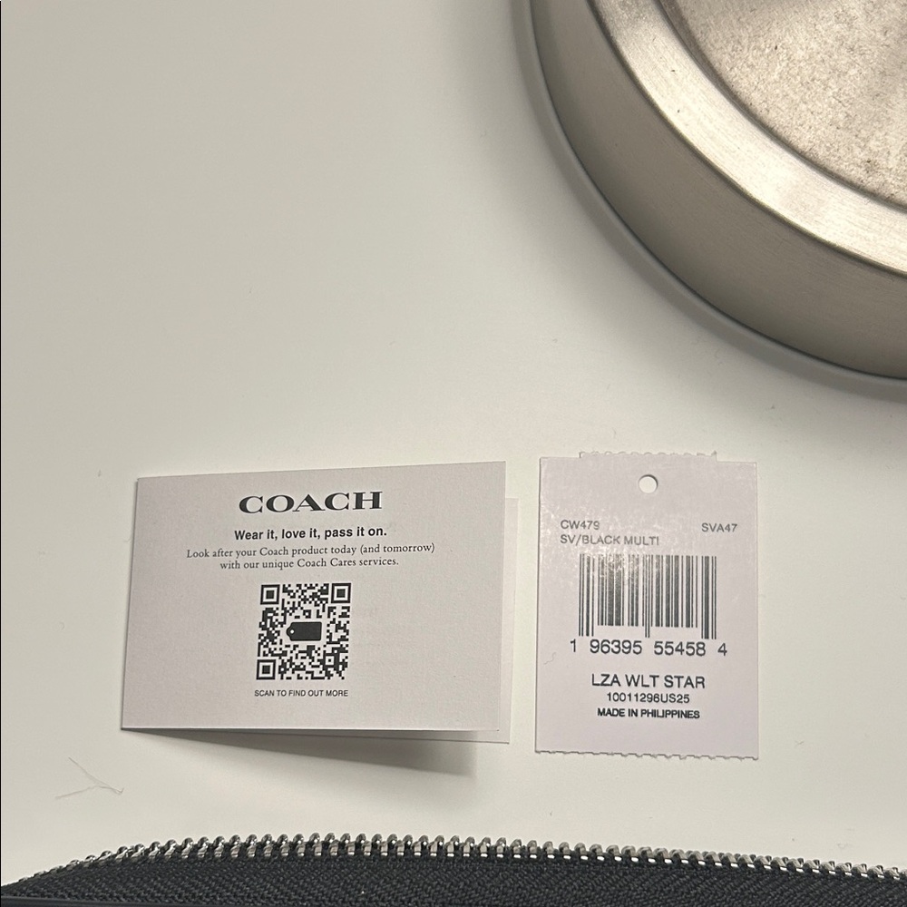 Coach Black Wallet with Silver Star Embellishments - Picture 2 of 5